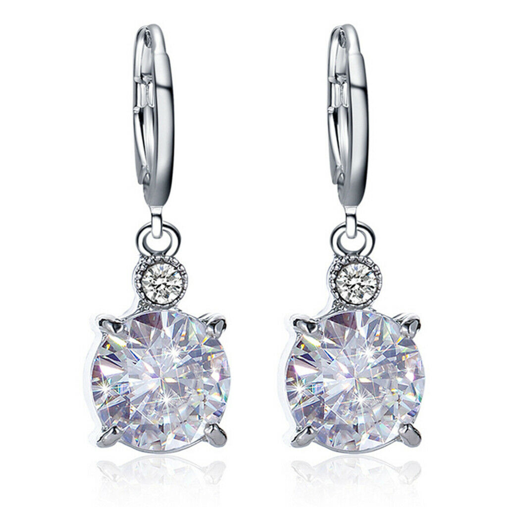 Fashionable jewelry set Cubic zirconium crystal round necklace earring set