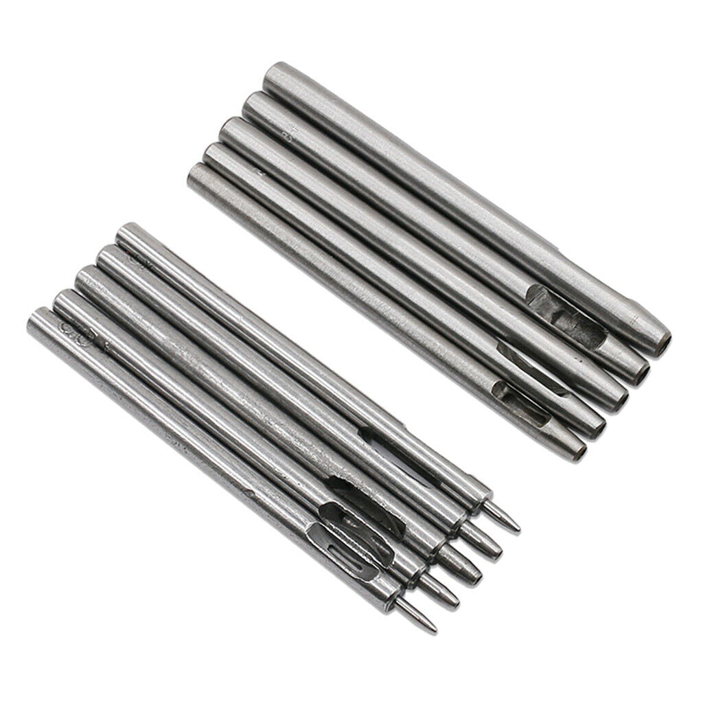 10Pcs Steel Leather Hollow Punch 0.5mm-5mm for Round Hollow Soft Material Tools