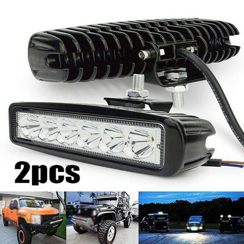 18W Car Truck 6 Led Work Light Bar Drl Driving Fog Flood Beam 6500K Truck LigI7