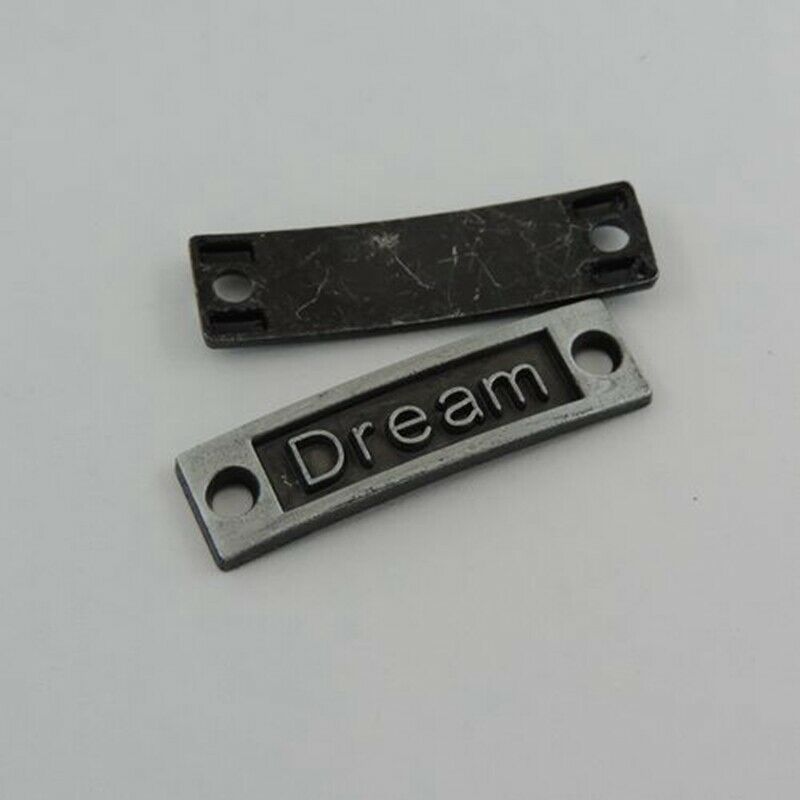 12 pcs Gun Black Alloy Connector Dream Engraved Bracelet Pendant Findings 35*9mm