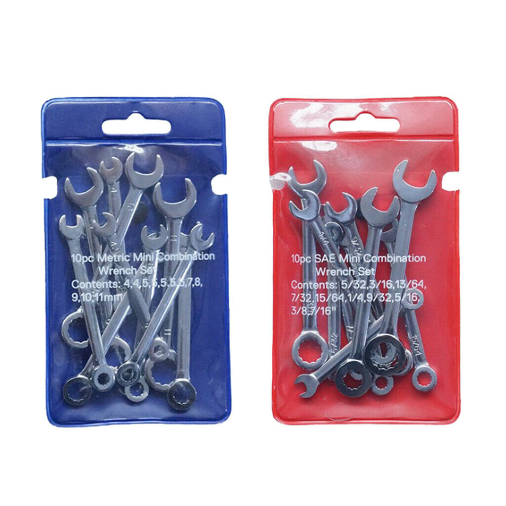 Set of 20, Combination Wrench Set Flexible Head Metric & Imperial 4-11MM