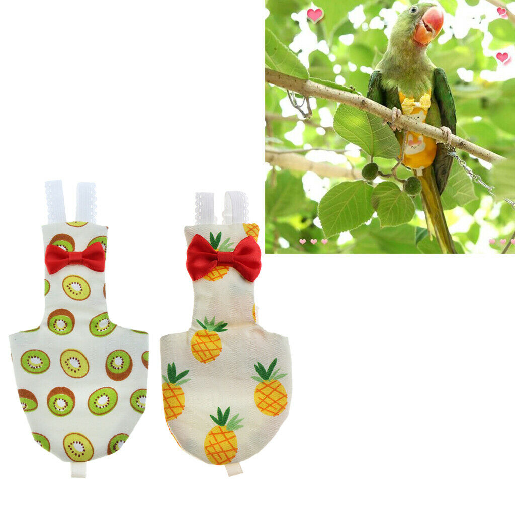 2 Pack  Parrot Birds Diaper Washable Cloth Nappy for Small to Large Birds M