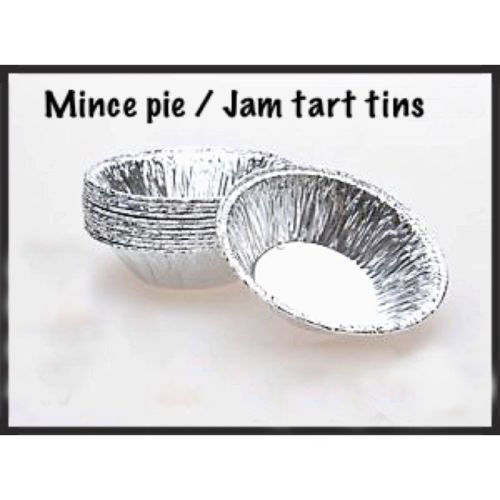 10PC SMALL FOIL MINCE PIE DISHES, CASES, JAM TART, TARTS,  PATTY TINS ROUND DISH