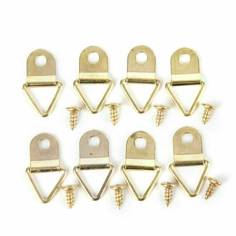 25 x Picture Frame Hooks Frame Hanging Triangle D Ring Hangers Mirror Frame Ring