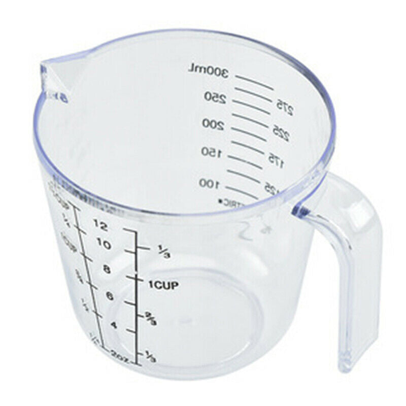 300ml Plastic Measuring Cup Clear Scale Show Transparent Mug Pour SpoutM Rf