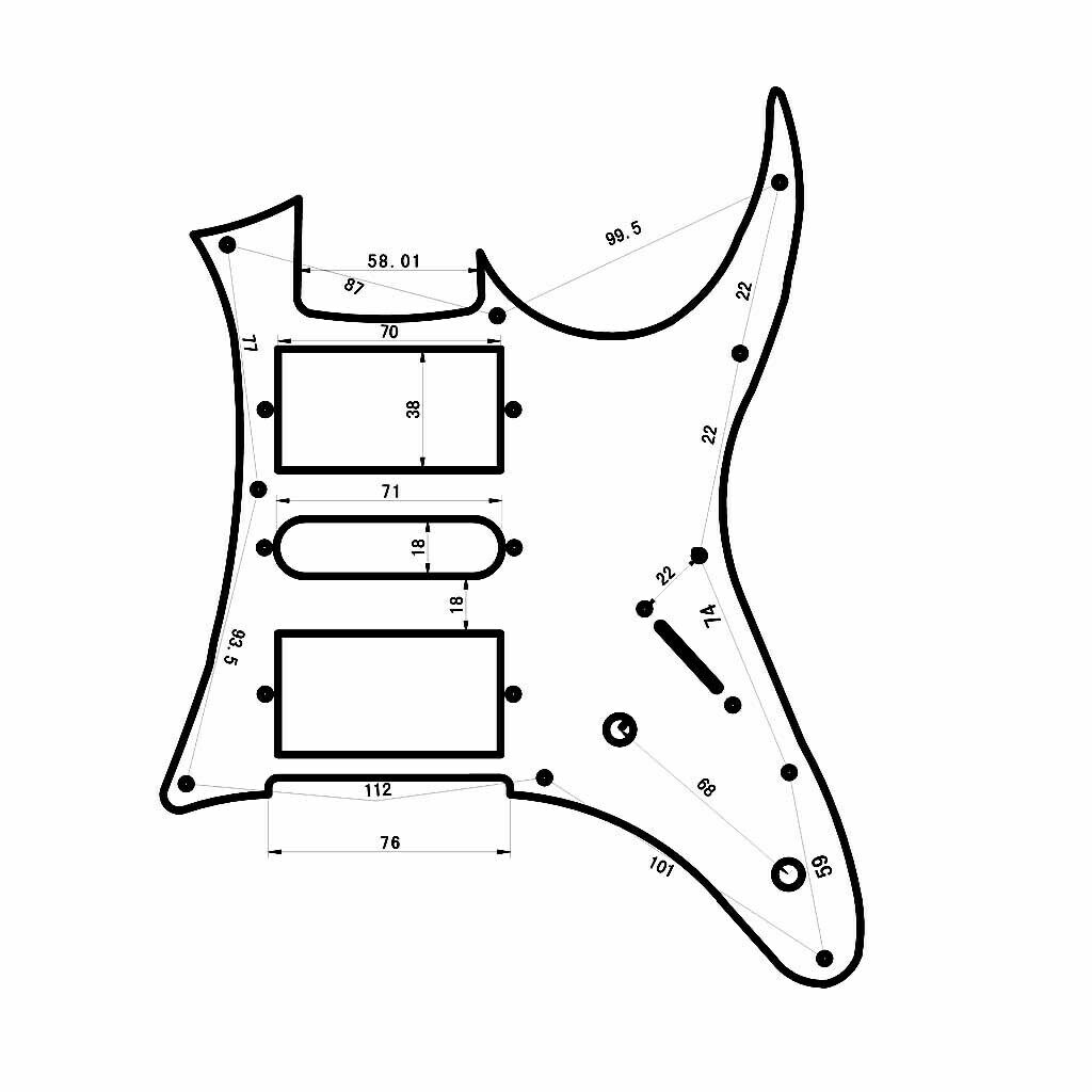 Black Pickguard Guard Scratch Plate 1-Ply 10-Holes For  Guitar HSH