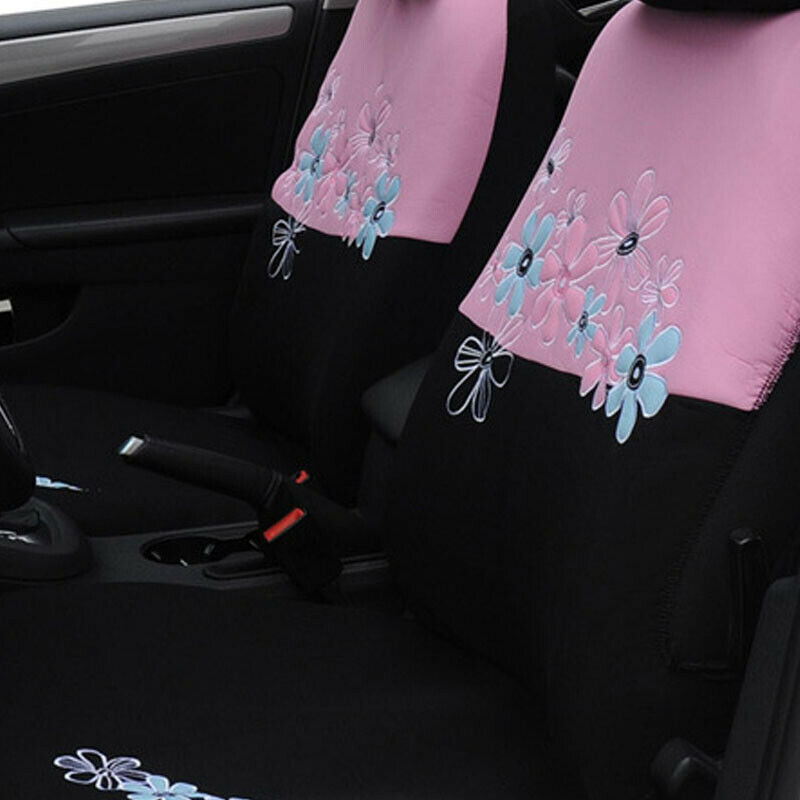 9PCS Full Set Auto Car Seat Cover Cushion protector Printing Front & Rear Kit