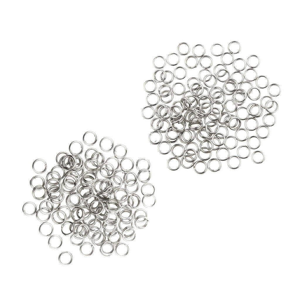Set of 200 High Tensile Strength Stainless Steel Double Loops Fishing Split