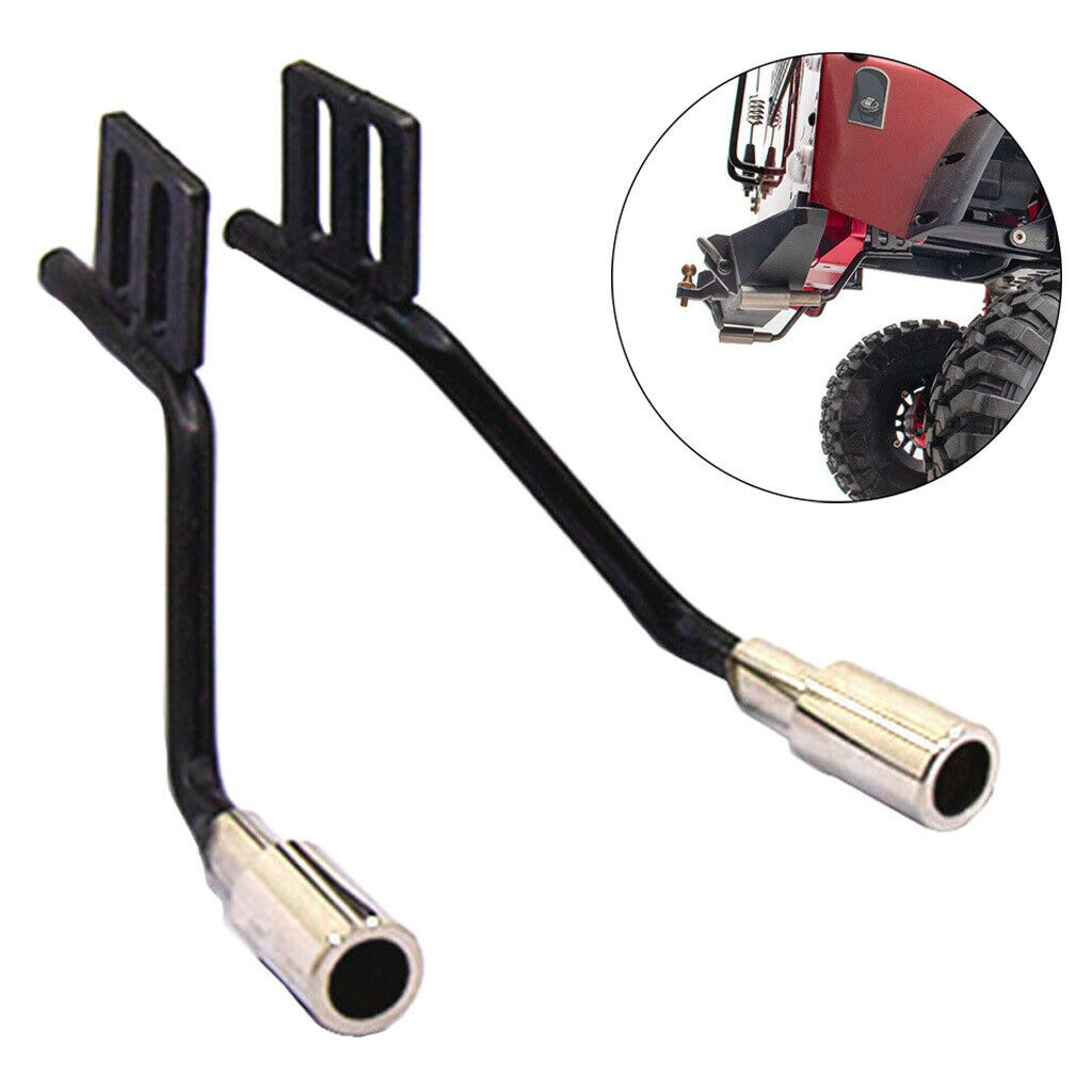1Pair Black 1:10 RC Car Exhaust Pipe for RC Car Axial SCX10 RC