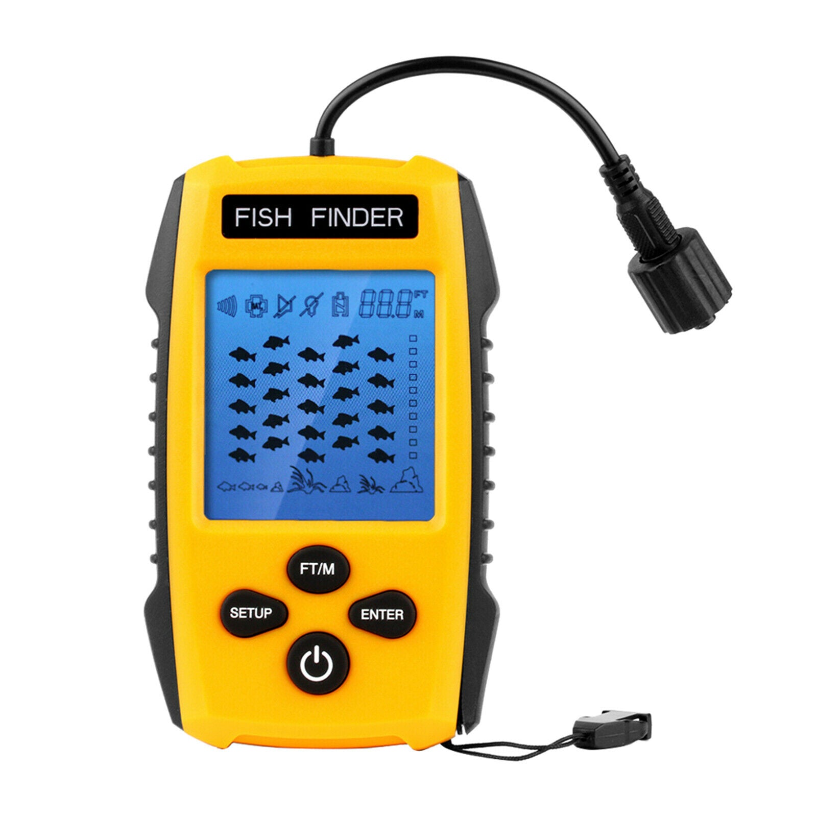 Portable Fish Finder Ice Kayak Fishing Gear Depth Finder Sonar Transducer