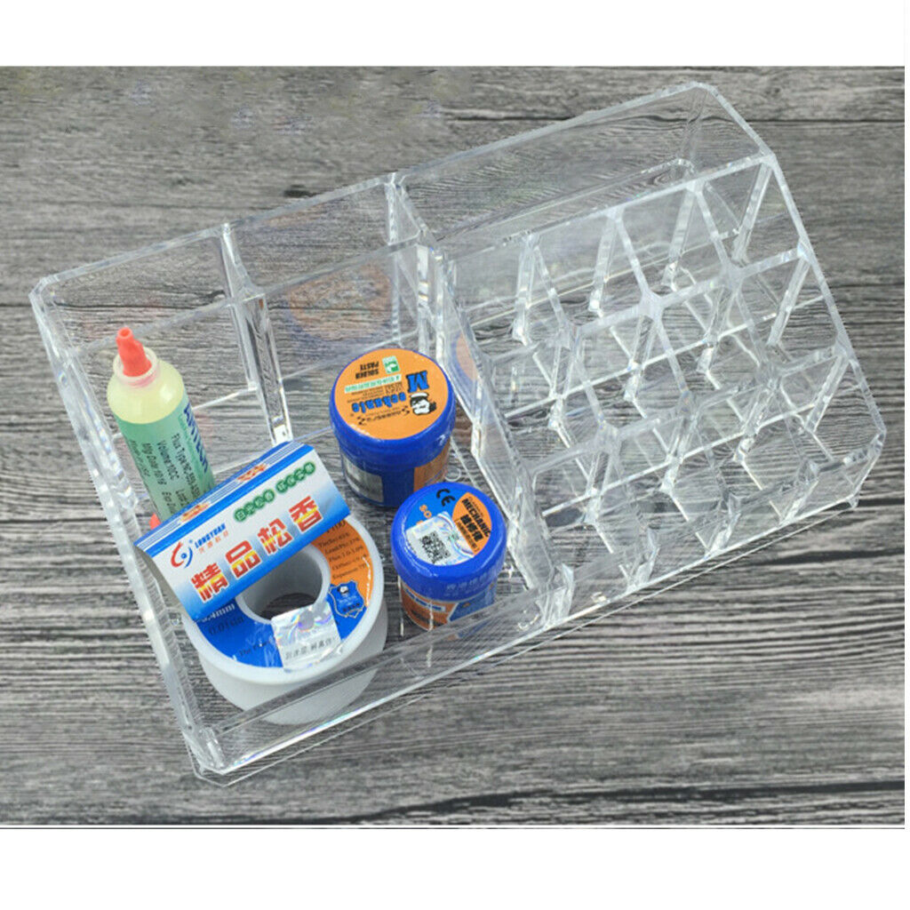 16 Compartments Storage Acrylic Repair Tool Box For Mobile Phone Accessories