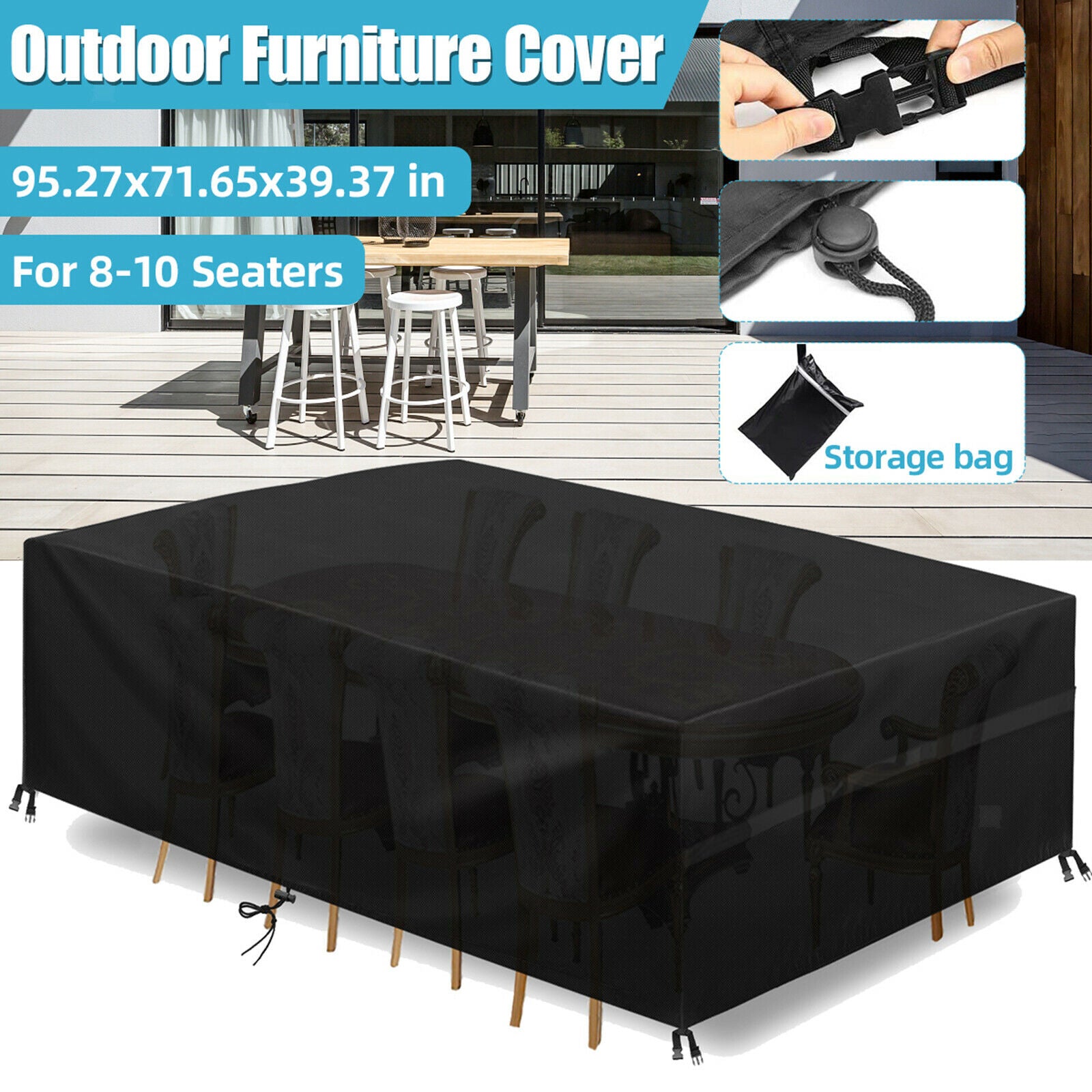 Furniture Dust Cover Waterproof Pool Table Cover for Patio Home Terrace