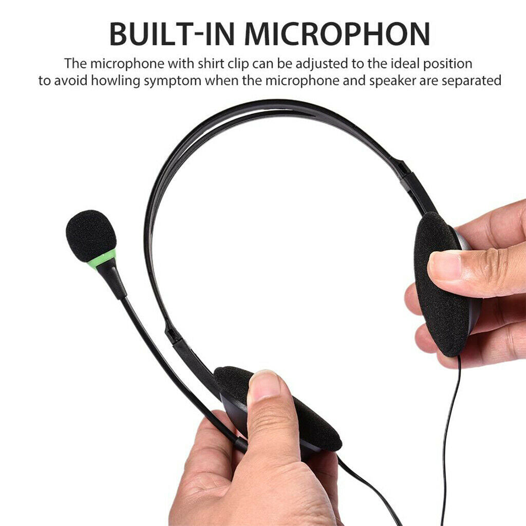 3.5mm Computer Headset with Microphone Noise Cancelling, Lightweight PC Headset