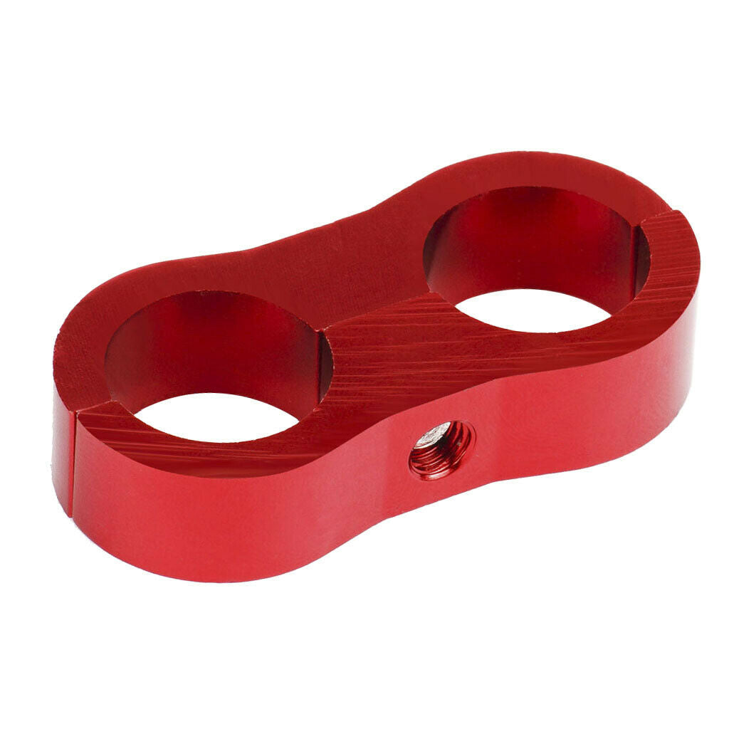 Universal Dual Fuel Hose Separator Clamp Billet Line Clamp AN8 Red