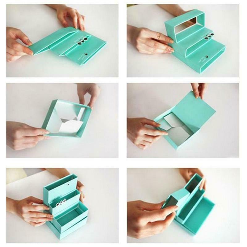 Paper Board Storage Box Desk Decor Stationery Makeup Cosmetic Case Organizer DIY