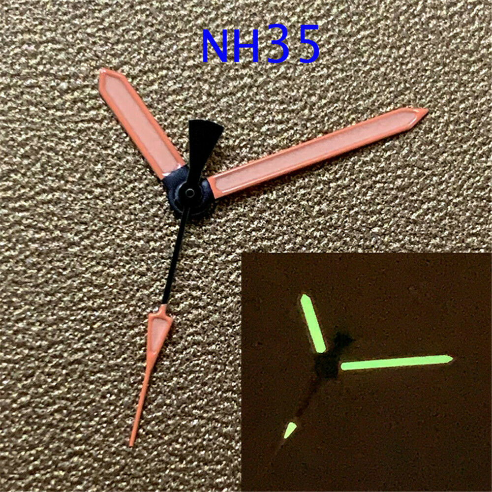 For SKX007 NH35/NH36 Watch Movement Green Luminous Watch Hands Kit