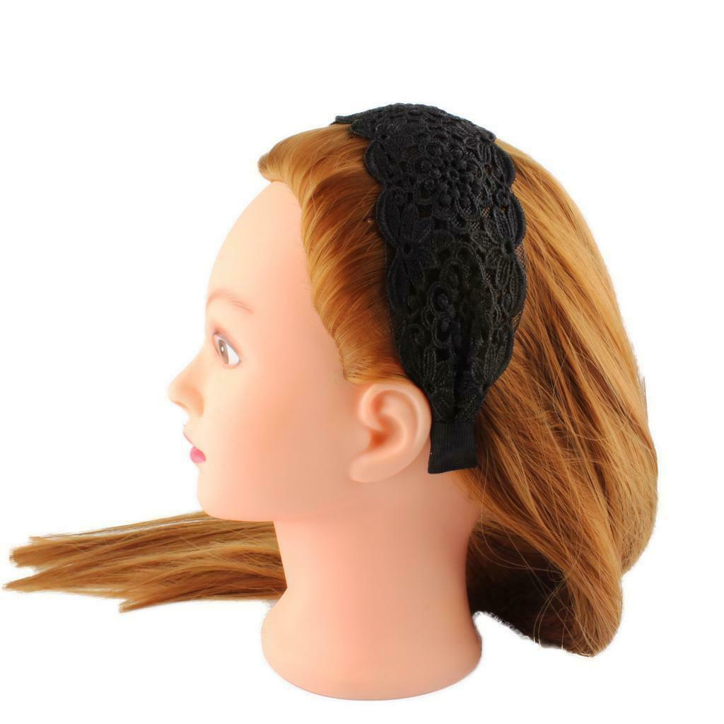 2pcs Women Lace Fabric Wide Headband Hair Band Hoop Wrap Hair Accessories