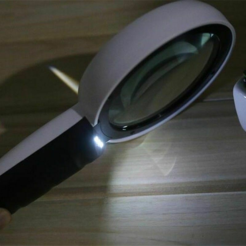 10X With 3 LED Light Handheld Magnifier Reading Magnifying Glass Jewelry Loupe