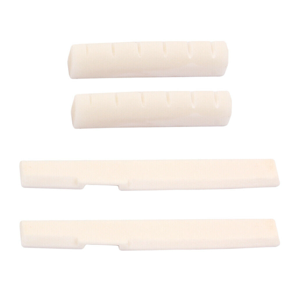 2 Sets Bone Bridge Saddle Nut for 6 String Acoustic Guitar Parts