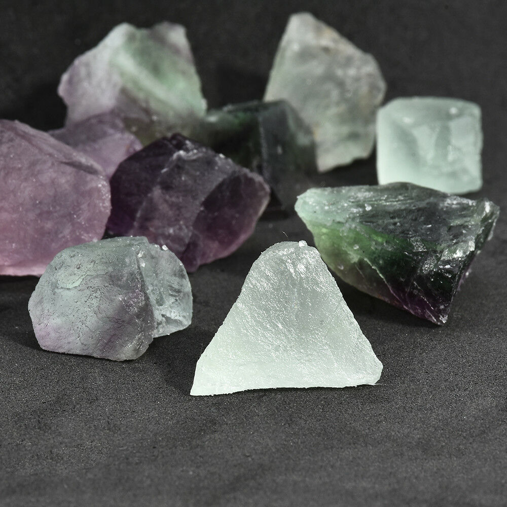 Beautiful Natural Fluorite Quartz Crystal Stones Rough Polished Gravel Specimen