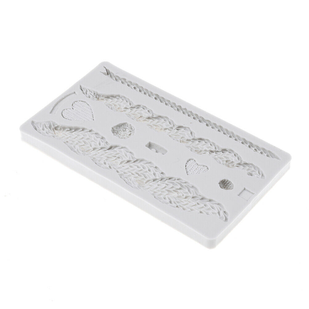 cable knit mold silicone fondant cake mould decor chocolate sugarcraft too  Rf
