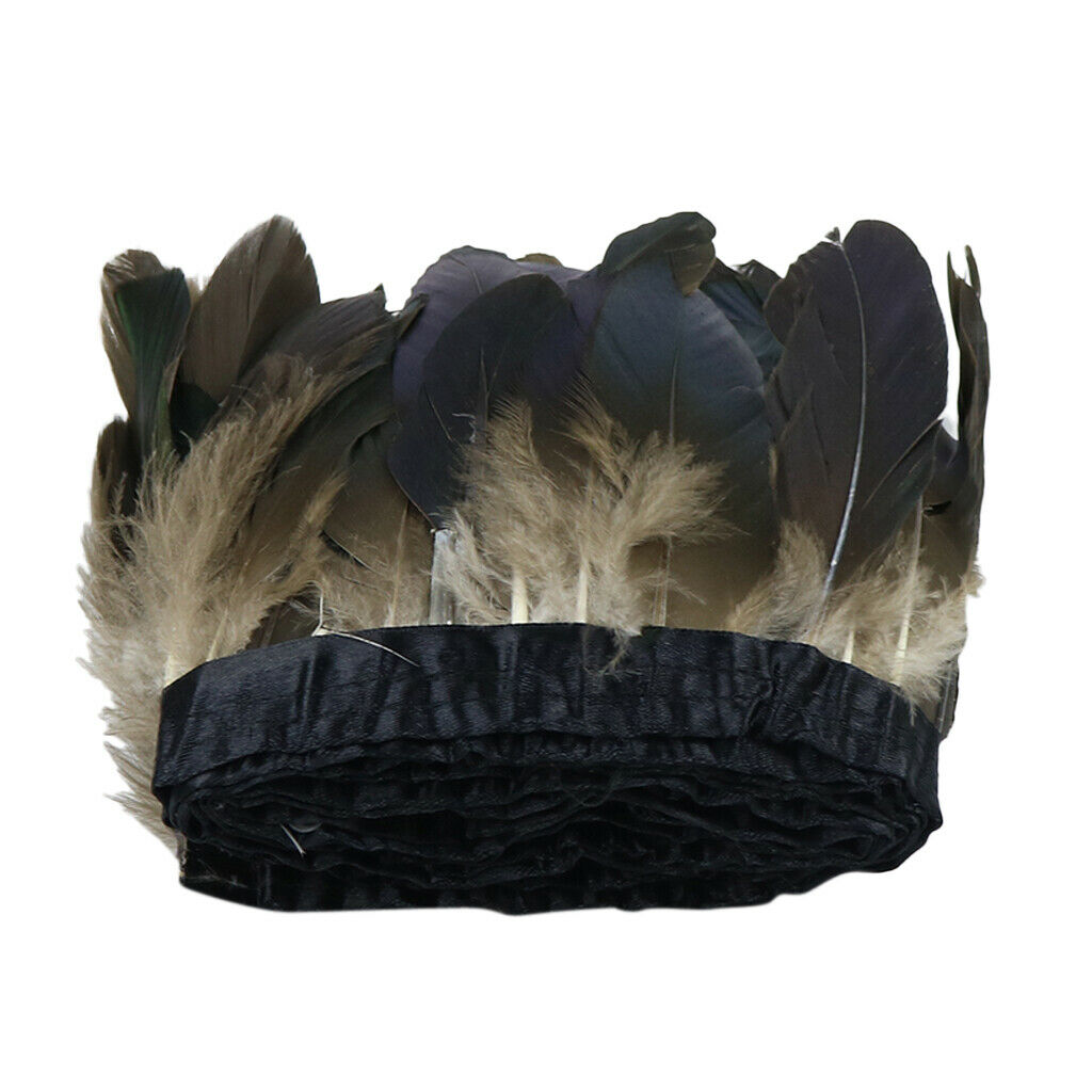 2m Beautiful Goose Feather Fringe Trims Lace Ribbon for Sewing Garment Decor