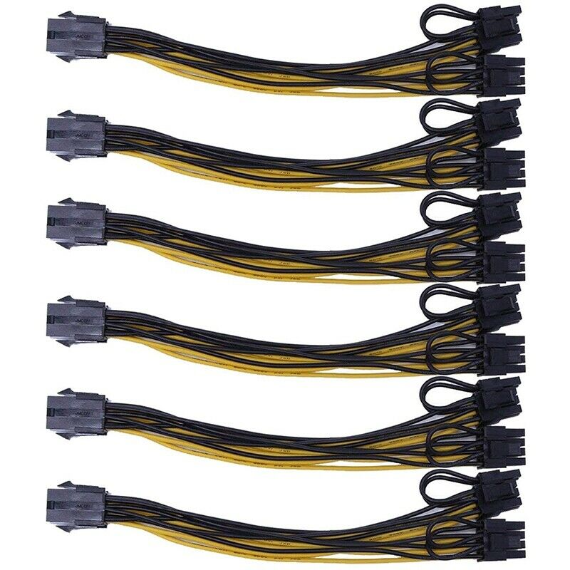 6 Pin to Dual PCIe 8 Pin (6+2) Image Card PCI Express Power Adapter GPU VGA Y-C6