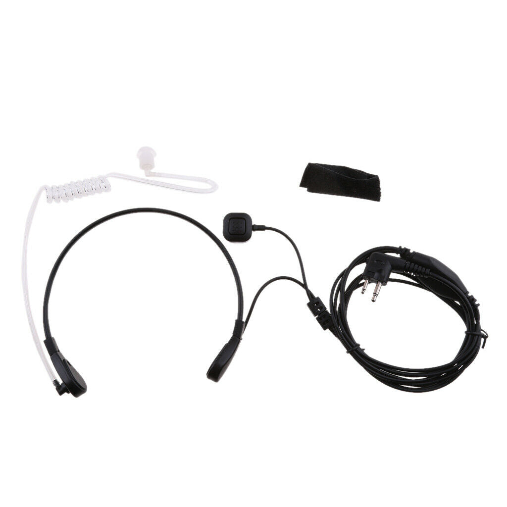 Throat Mic Covert Acoustic Tube Earpiece Headset With Finger Ptt Compatible For