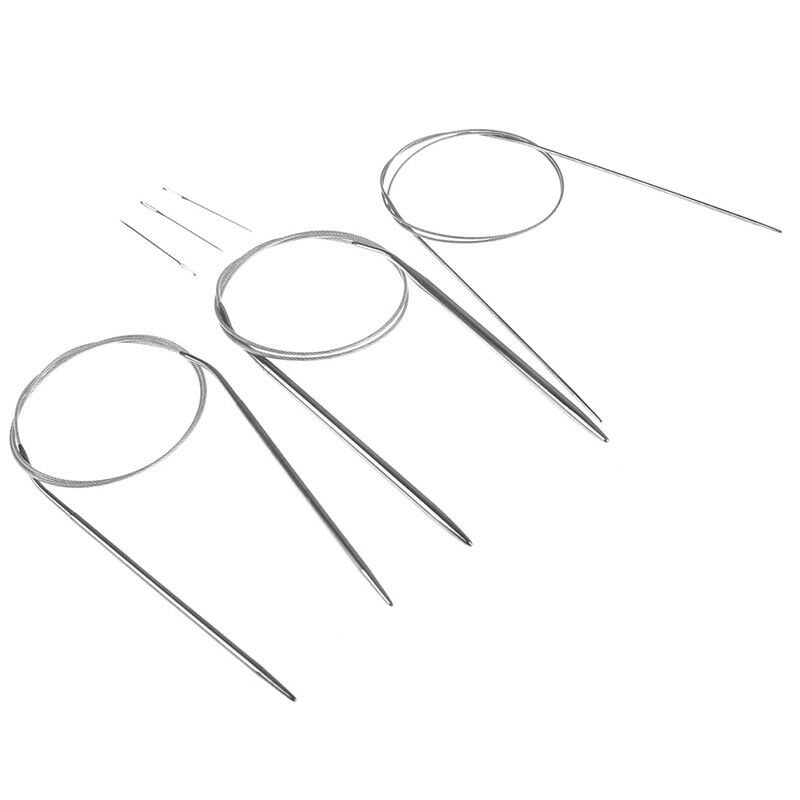 11pcs 32" 80cm Stainless Circular Knitting Needles knitted set Size 6 W DEAU