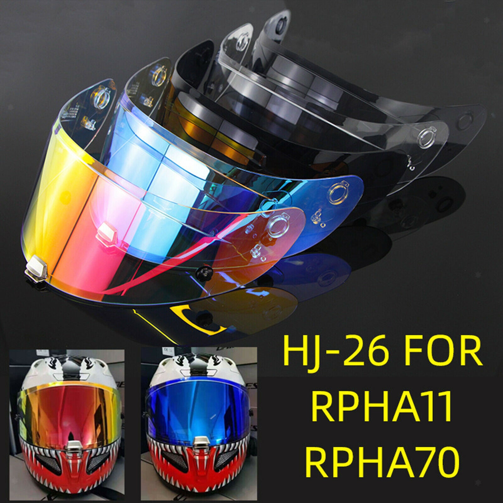 2X Helmet Visor Lens Full Face for HJ-26 RPHA11 RPHA70 PC Visor Lens revo red