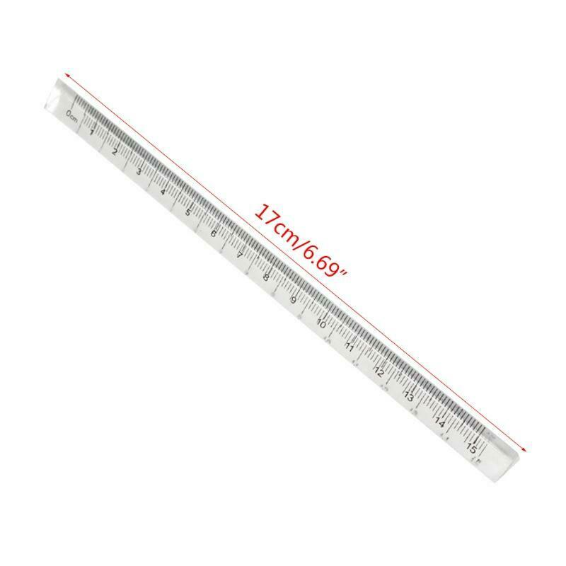1x Transparent Acrylic Ruler 0-15cm Three-sided Straight Ruler Math Drawing Tool