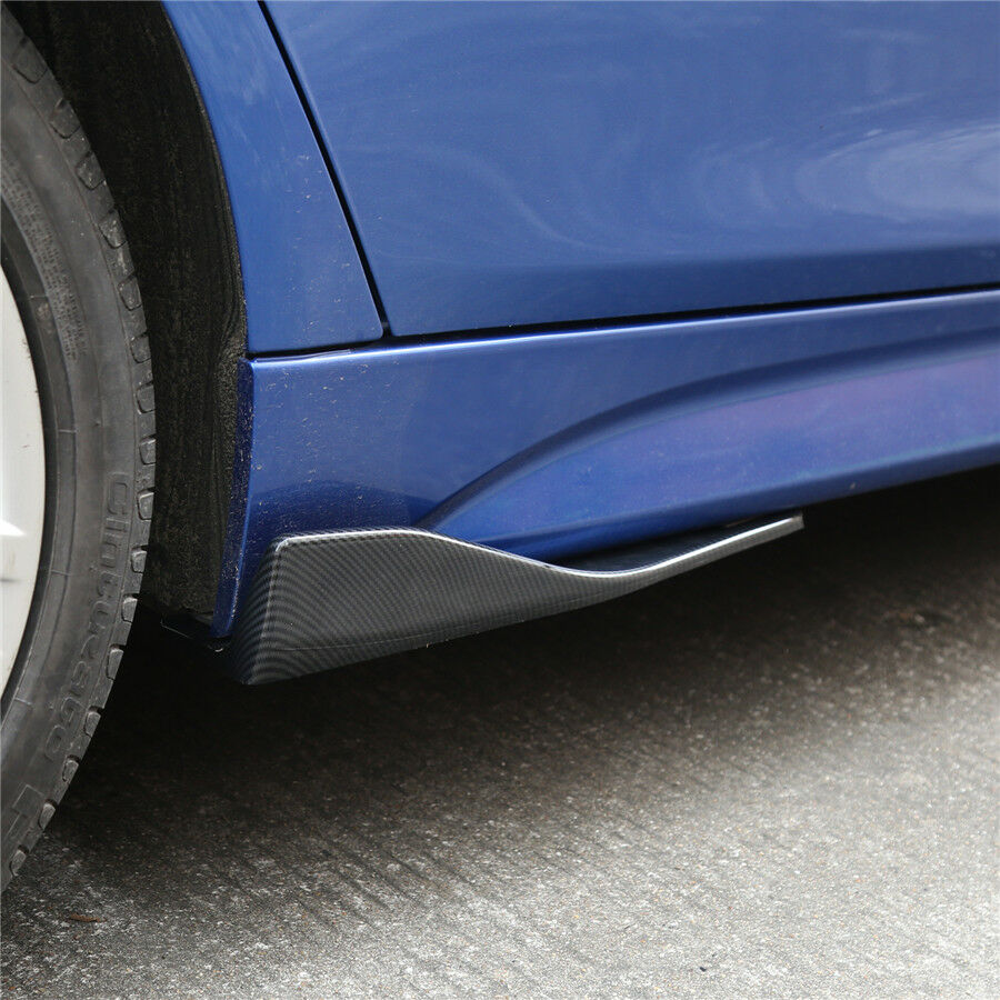 1 Pair Carbon Fiber Car Body Side Skirt Diffuser Winglet Bumper Spoiler Rear Lip