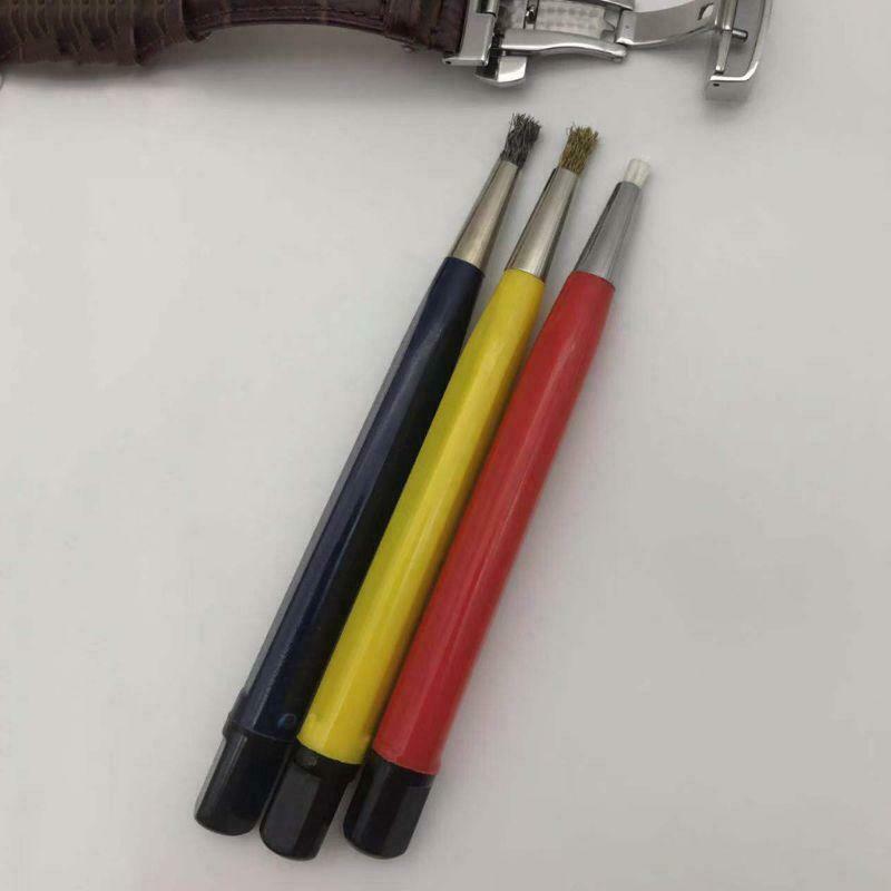 3pcs/set Fiberglass Brass Steel Scratch Brush Pen Polish Watch Rust Dirt Remover