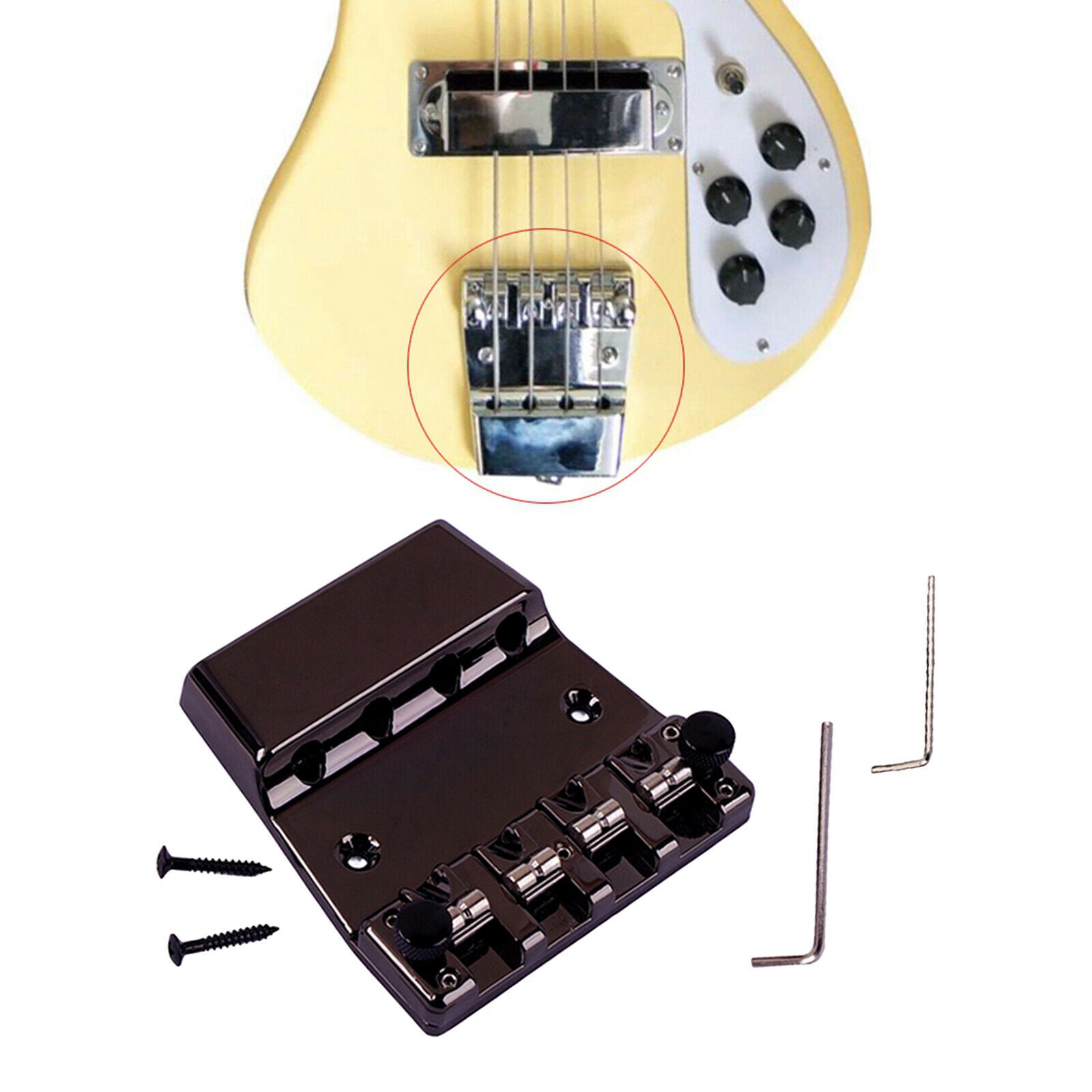 4 string Electric Guitar Bridge Set Replacement Replacement Guitar Accessory
