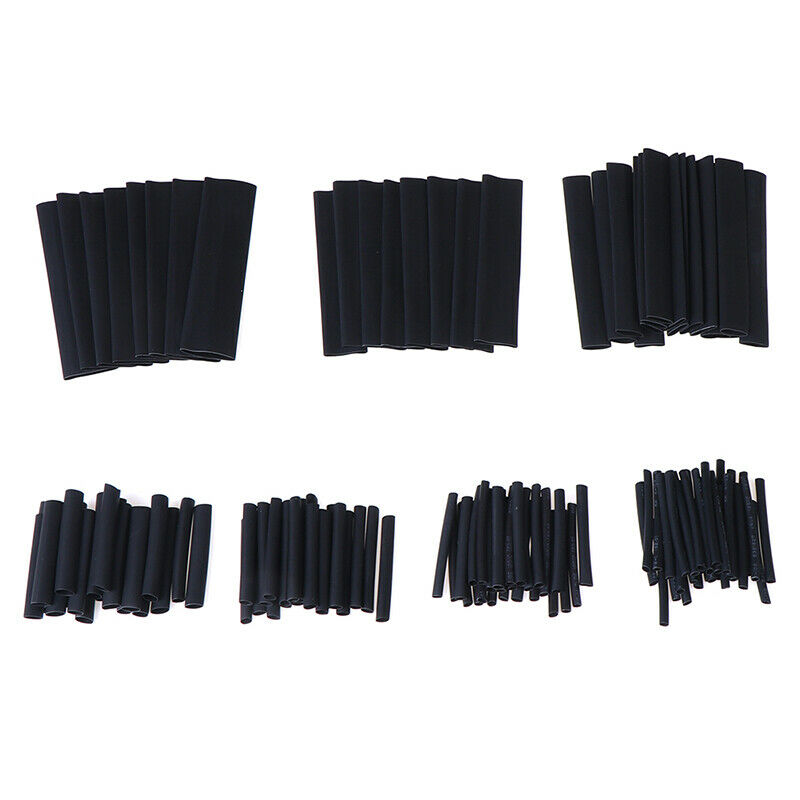 127pcs 7 Sizes 2:1 Electronic Heat Shrink Tubing Tube Sleeve Wrap Wire BlaC WF