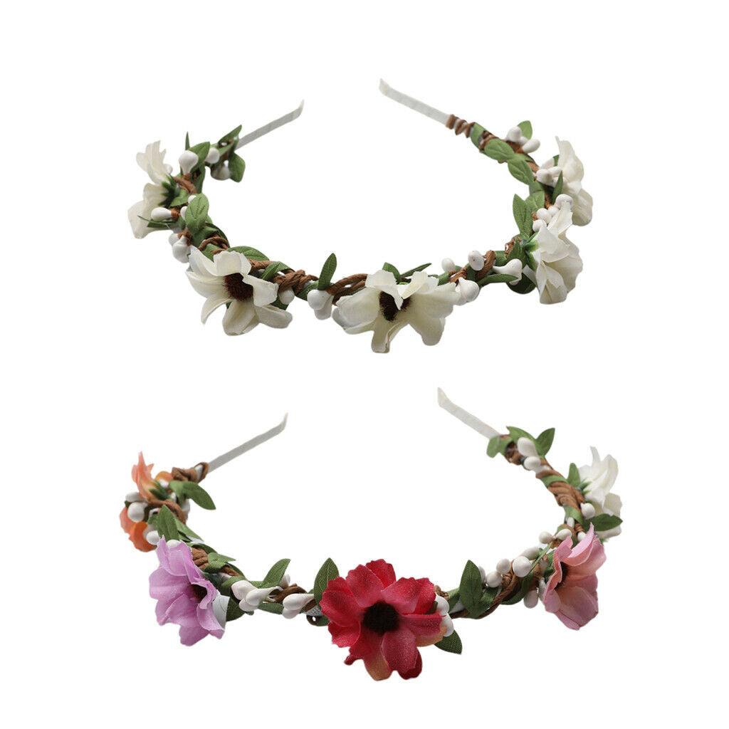 Flower berry Hairwear Headband bridal wedding floral hairhoop  beige