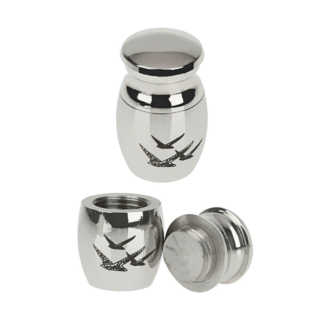 4pcs Pigeon Tree Of Life Pattern Stainless Steel Cremation Urn Ash Memorial