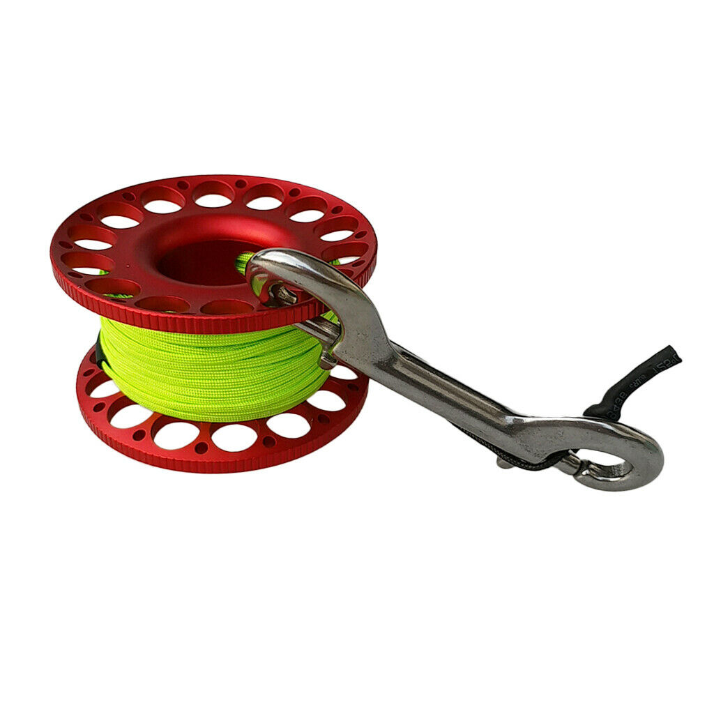 Scuba Diving Tech Spool Dive Wreck Reel 15m Line + Solid Brass Safety Whistle