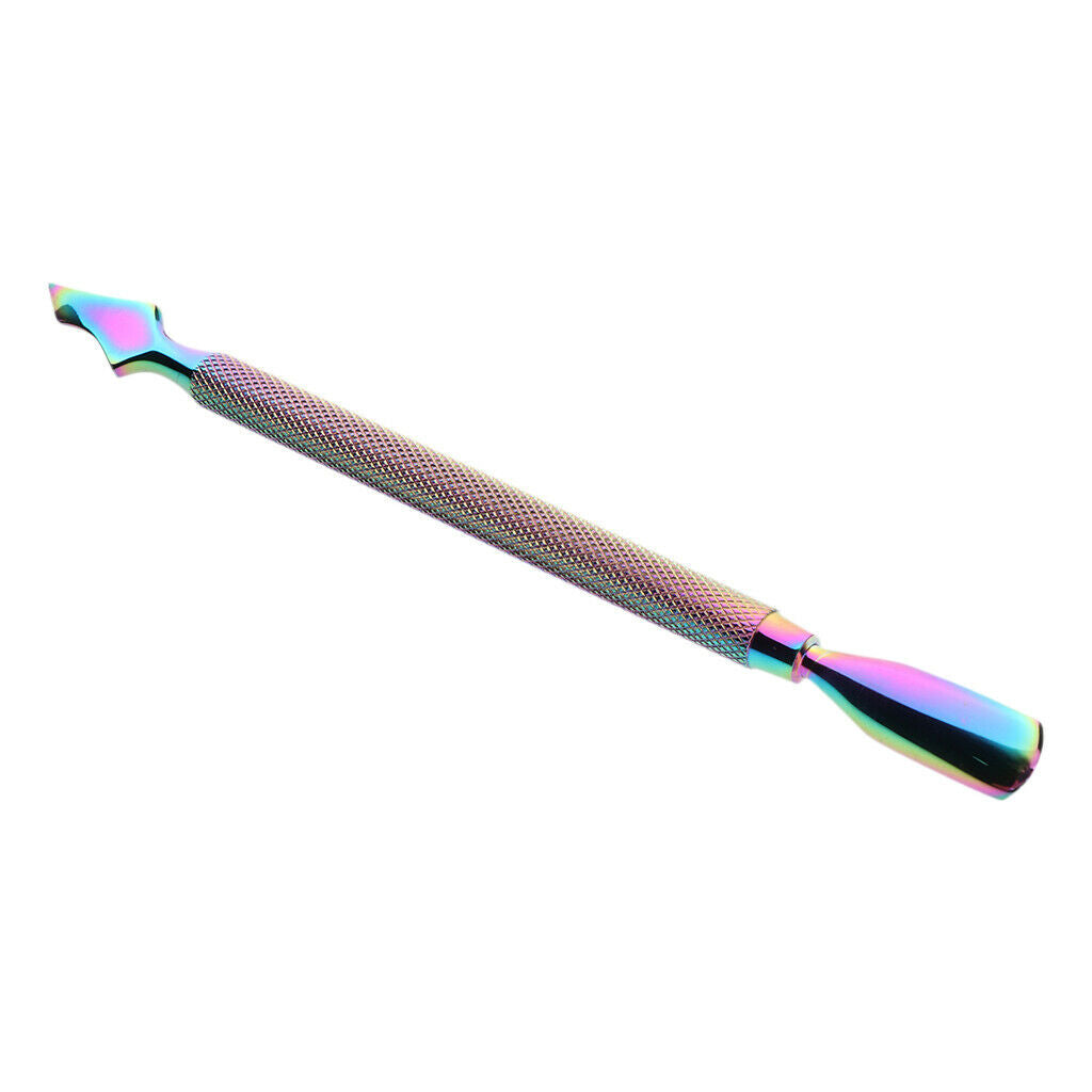 Stainless Steel 2 Head Cuticle Nail Pusher Trimmer Remover Manicure Tools 04