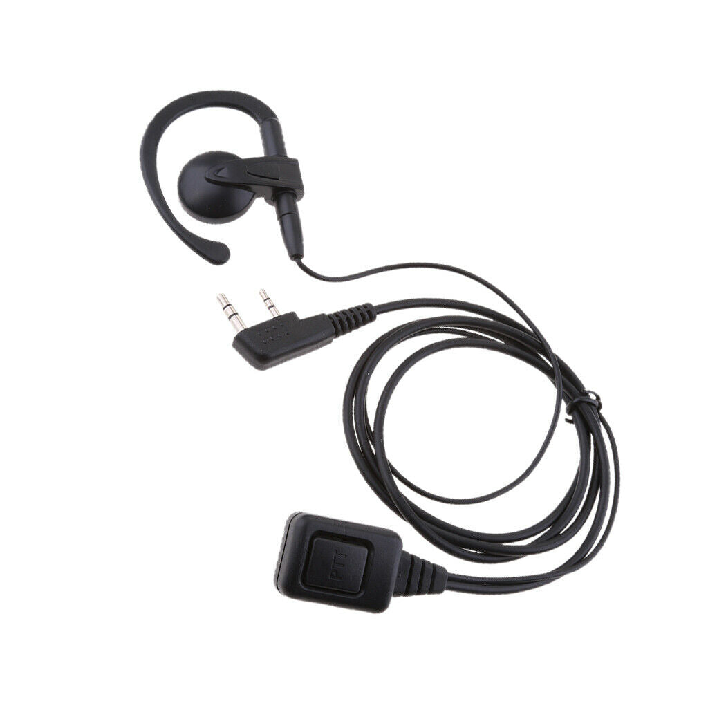 G-Shaped 2-Pin Headset PTT Mic Earpiece for Walkie Talkie Radio