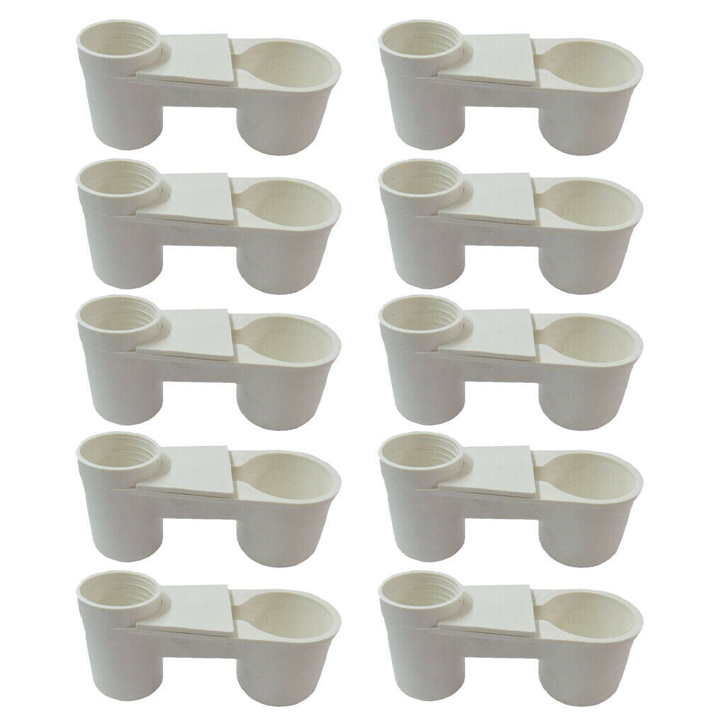 10pcs Automatic Bird Drinker Cups Pigeon Water Bottle Feeder for Cage White