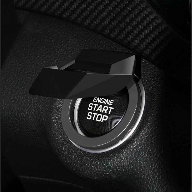 Aluminium Alloy Car Ignition Switch Protective Cover Start Button Decorate Black