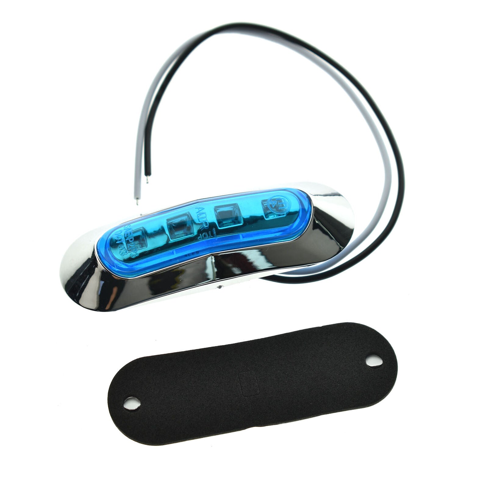 4x Marine Boat 4 LED Courtesy Lights Cabin Deck Walkway Stair Light Blue 12V
