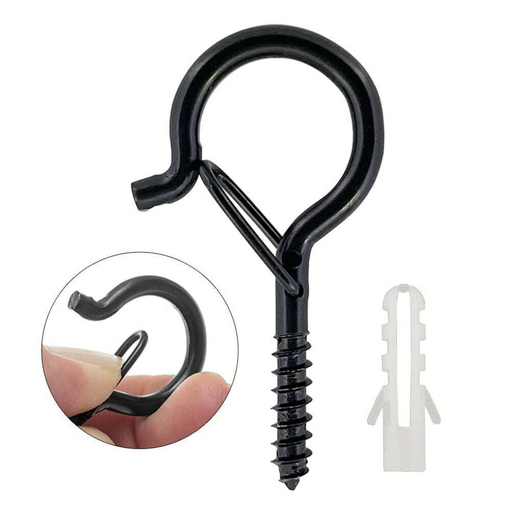 20Pcs Heavy Duty Screw-in Hooks with Windproof Safety Buckle for Hanging Clips
