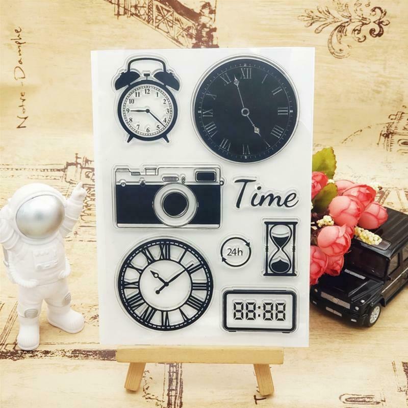 Time Clock Silicone Clear Seal Stamp DIY Scrapbooking Embossing Photo Album Card