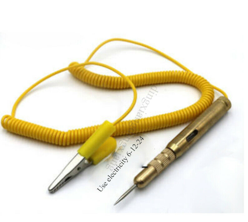 1set Car Electric Pen Circuit Tester Copper Test Light Line Maintenance 6-12-24V