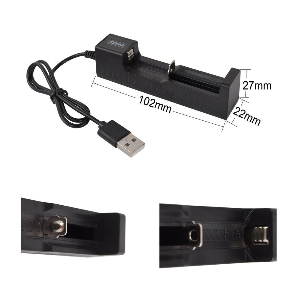 18650 Battery Charger USB for Rechargeable Batteries Li-ion 18650 26650 14500