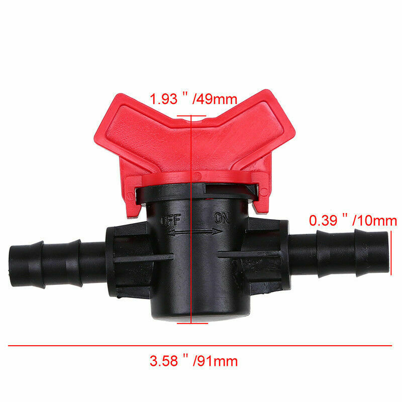 Connector Water Hose Pipe Tap Drip Irrigation Garden Barb Ball Valve Kit Plastic