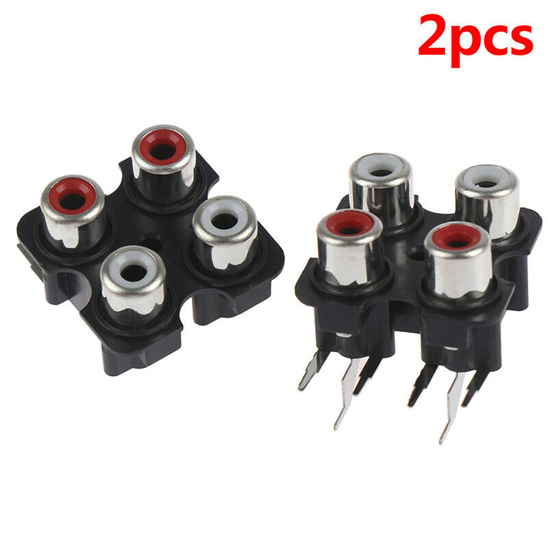 2x 4way 6Pin RCA Female Audio Video Plug AV Concentric Socket Connector F.l8