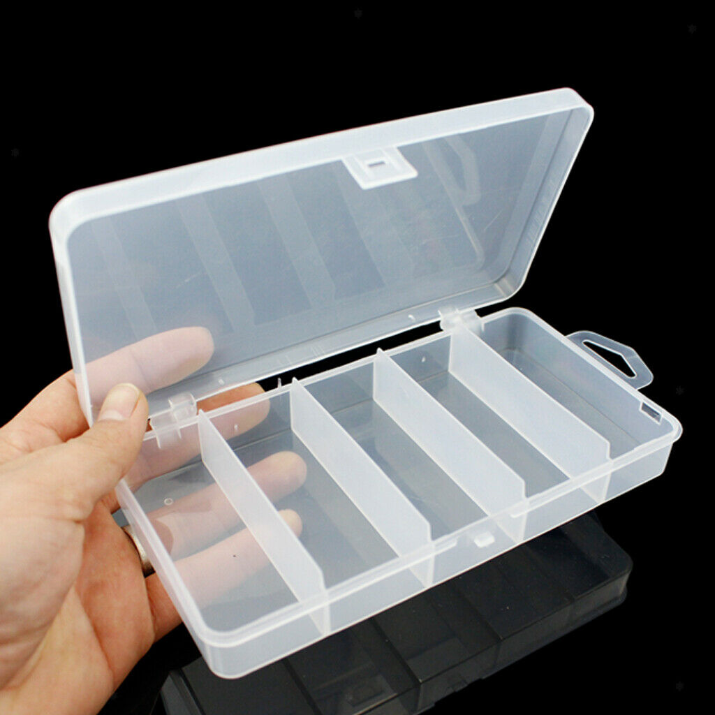 Fishing Tackle Box Lightweight Durable Jewelry Organizer with 5 Grids Clear